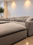 City Furniture Nixon Cloud 5-Piece Sectional — Gray, ottoman detail
