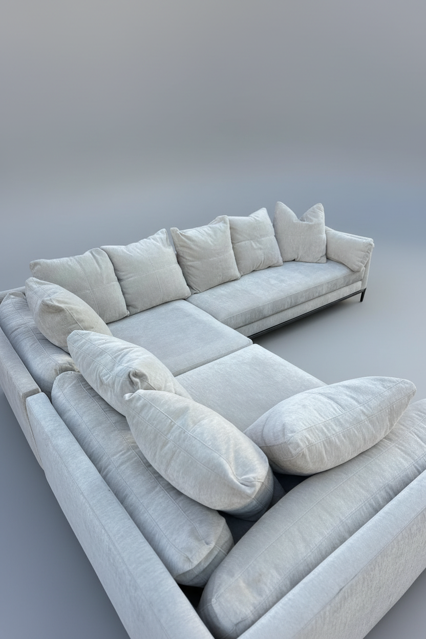 Luxury Cream Sectional Sofa – 3-Piece L-Shape