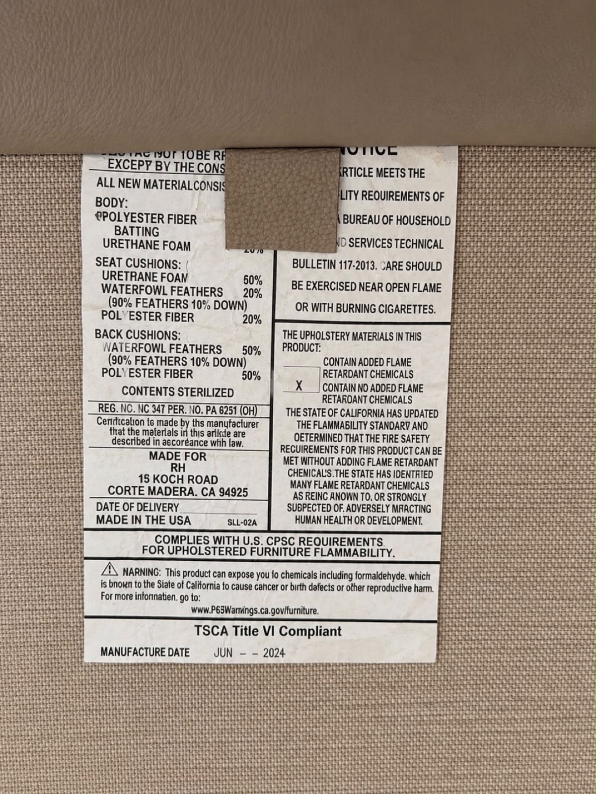 factory tag