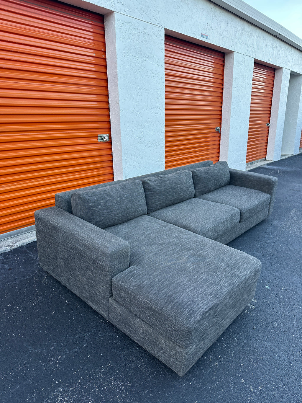 West Elm Urban Sectional Charcoal Gray w/ Chaise
