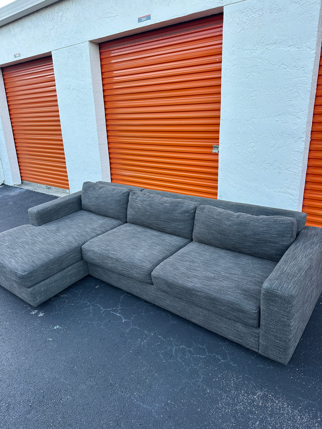 West Elm Urban Sectional Charcoal Gray w/ Chaise