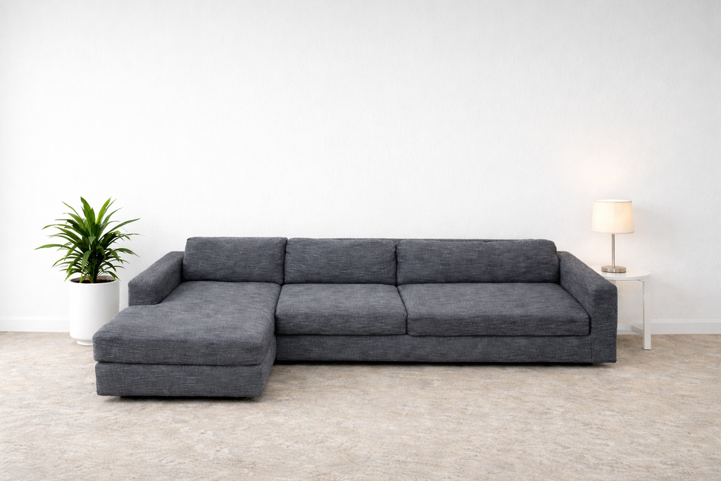 West Elm Urban Sectional Charcoal Gray w/ Chaise