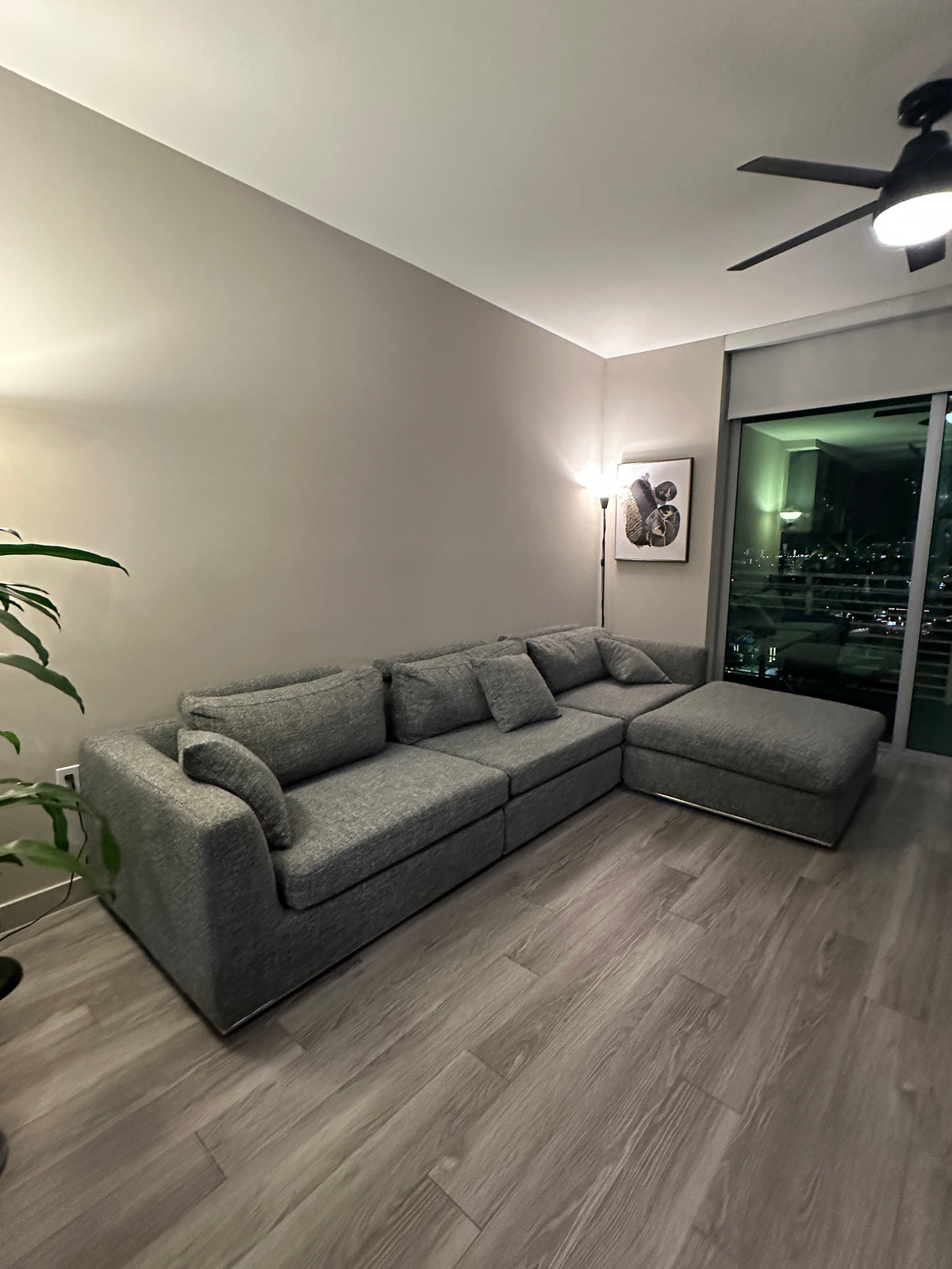 Gray modular sectional delivered to a Deerfield Beach condo